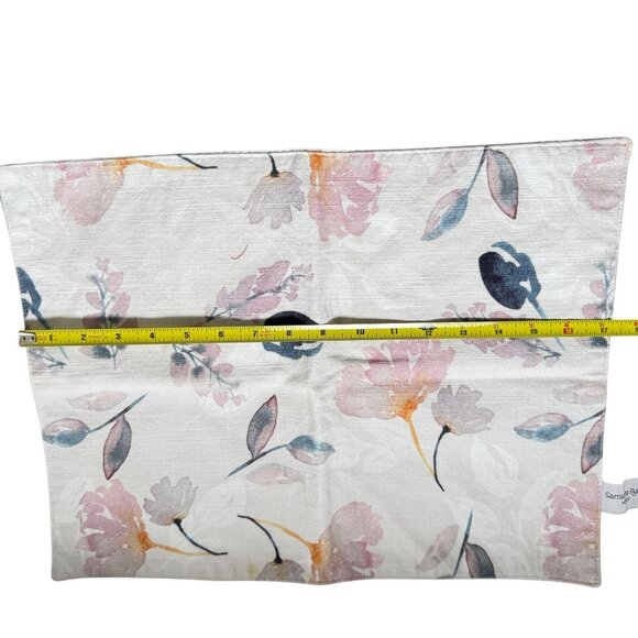 Samantha Pynn Home Floral Cotton Placemats Set Of 4 Soft Pink White Watercolor - Picture 4 of 12